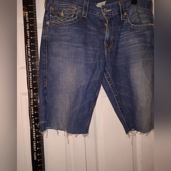 True Religion Distressed Blue Jean Shorts - Picture 5 of 13